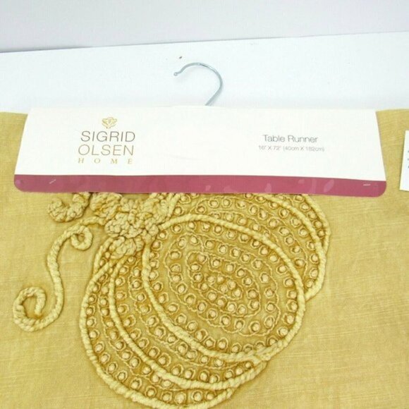 Sigrid Olsen Table Runner Pumpkin Fall Leaves Halloween Thanksgiving New 16x72" - Picture 3 of 5